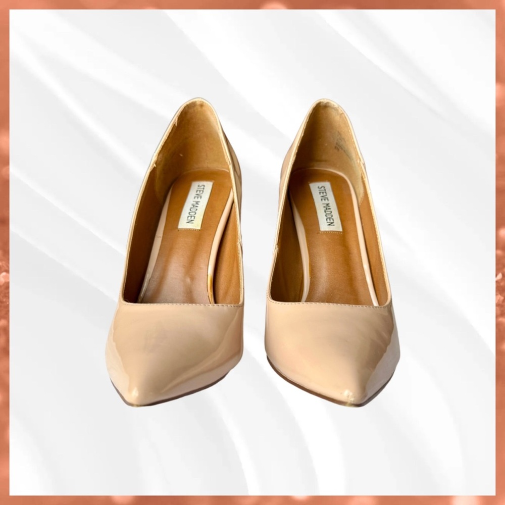 👡 Steve Madden Nude Patent Pointed-Toe Stiletto Pumps